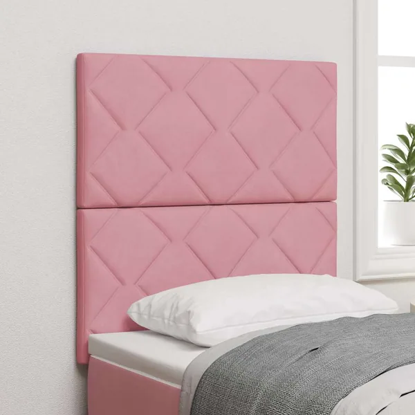 Tête de lit LED Rose 80 cm Velours