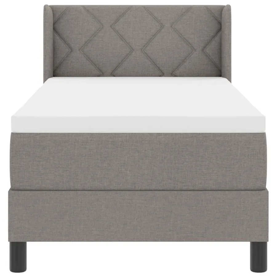 Lit à ressorts avec tête de lit Taupe 200 x 80 cm tissu - 7