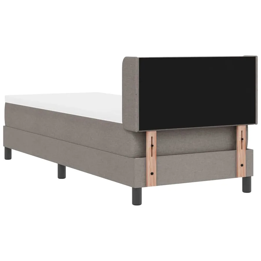 Lit à ressorts avec tête de lit Taupe 200 x 80 cm tissu - 9