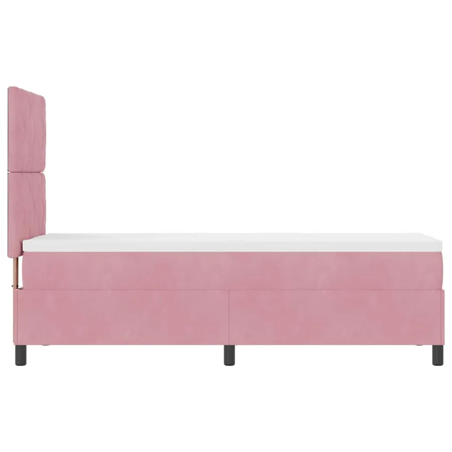 Lit à ressort LED avec tête de lit Rose 80 x 200 cm Velours - 9