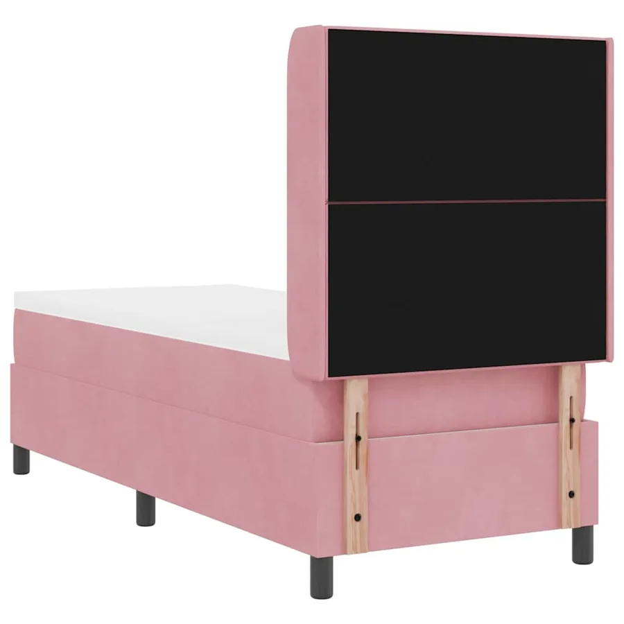 Lit à ressorts avec bandes LED Rose 80 x 200 cm Velours - 8