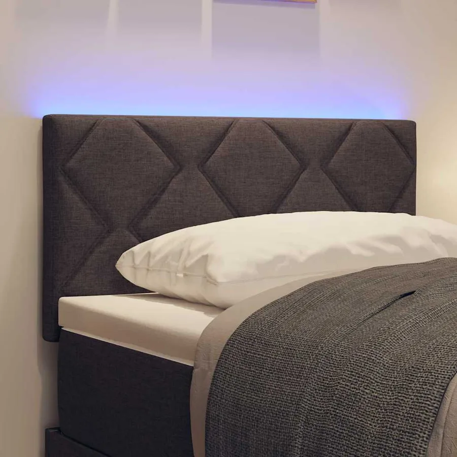 Tête de lit LED Marron 80 cm tissu - 4