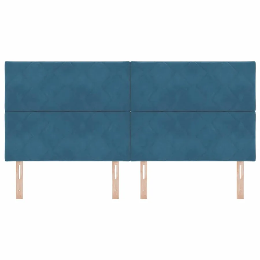 Tête de lit Bleu foncé 200 cm Velours - 4