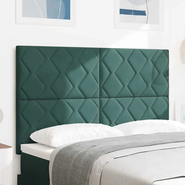 Tête de lit Vert foncé 144 cm Velours