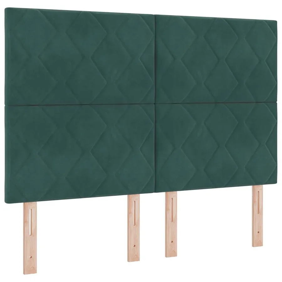 Tête de lit Vert foncé 144 cm Velours - 2