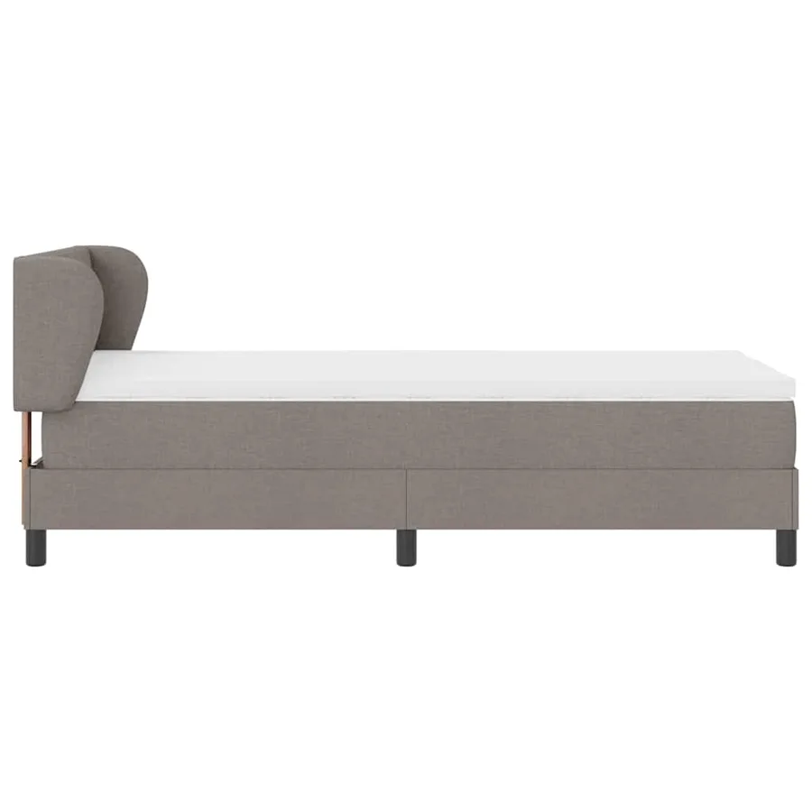 Lit à ressorts avec tête de lit Taupe 90 x 190 cm tissu - 7