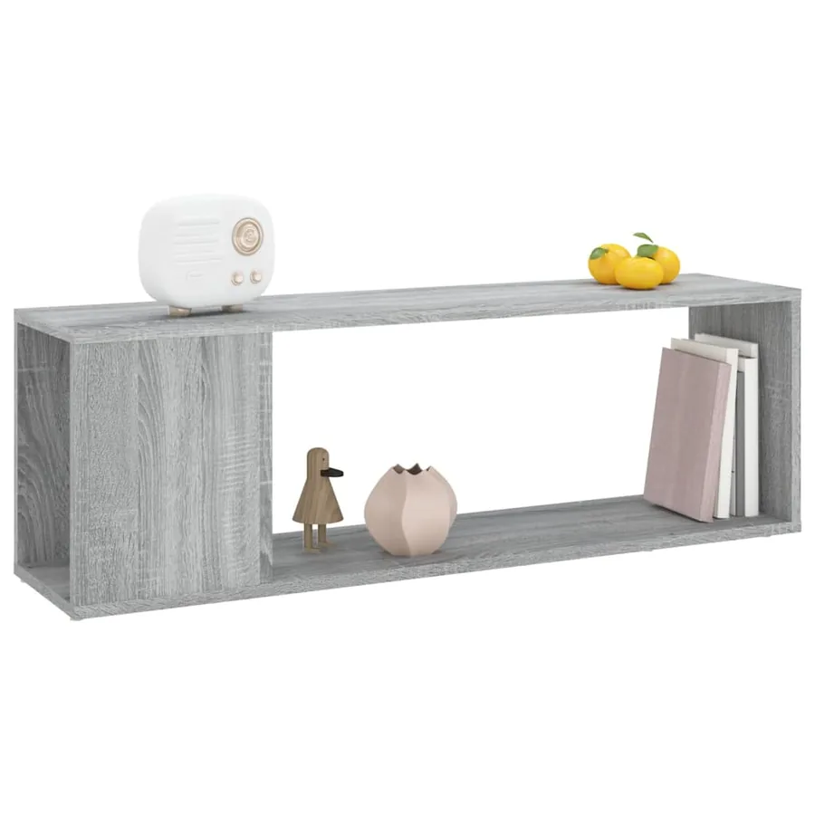 Meuble TV Sonoma gris 100x24x32 cm Bois d'ingénierie - 4