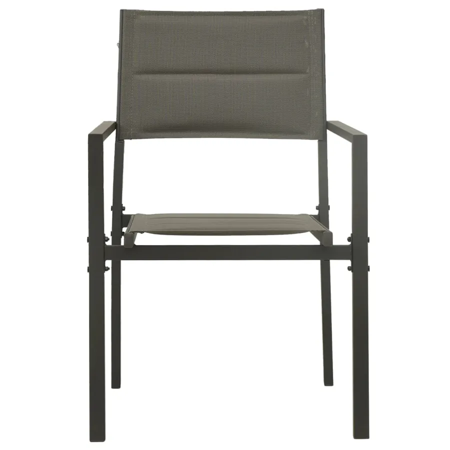 Chaises de jardin lot de 2 Textilène acier Gris et anthracite - 3