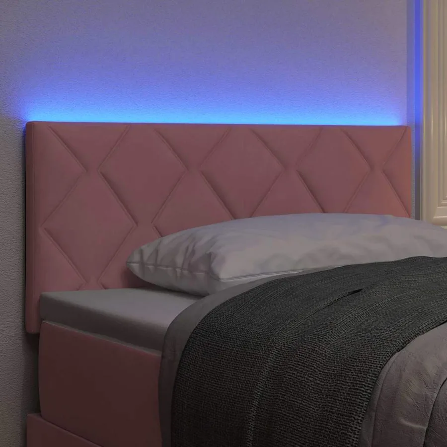 Tête de lit LED Rose 100 cm Velours - 4