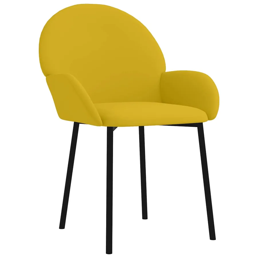 Chaises à manger lot de 2 Jaune Velours - 3