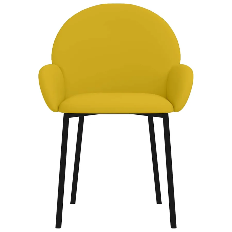 Chaises à manger lot de 2 Jaune Velours - 4