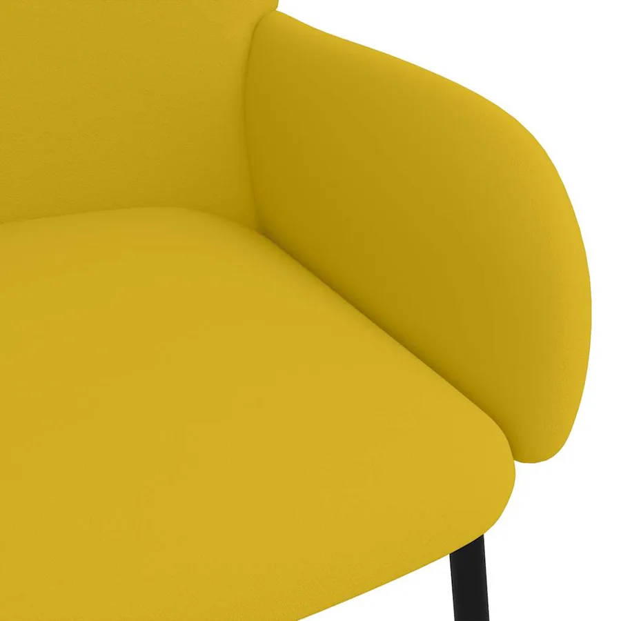 Chaises à manger lot de 2 Jaune Velours - 7