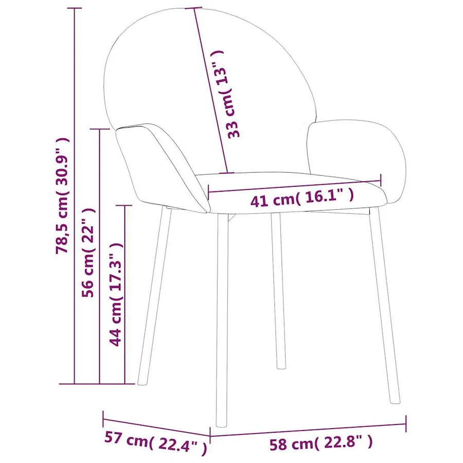 Chaises à manger lot de 2 Jaune Velours - 9