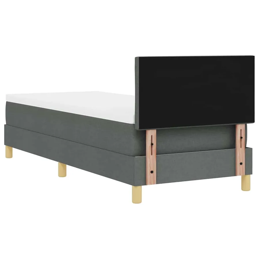 Lit à ressort LED avec coussin Gris foncé 80 x 200 cm tissu - 10