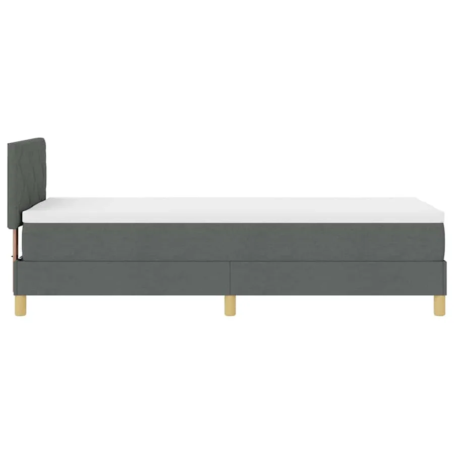 Lit à ressort LED avec coussin Gris foncé 80 x 200 cm tissu - 9
