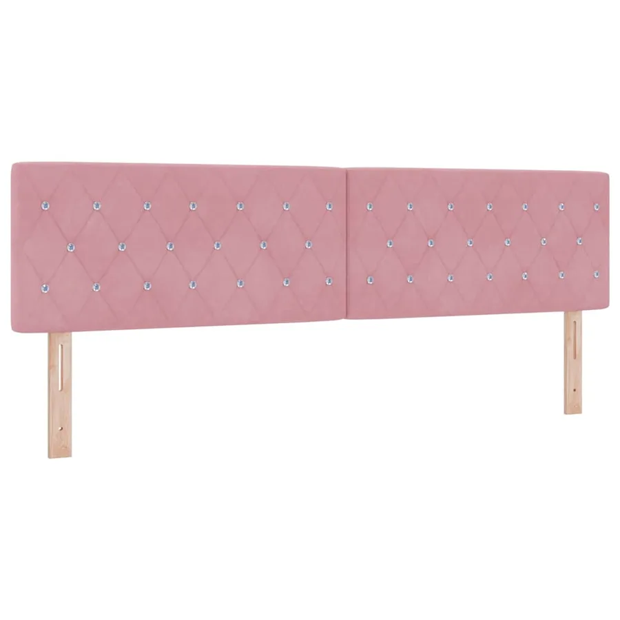 Lit à ressorts avec tête de lit Rose 200 x 180 cm Velours - 5