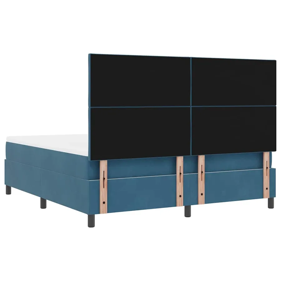 Lit à ressort LED Bleu foncé 180 x 200 cm Velours - 10