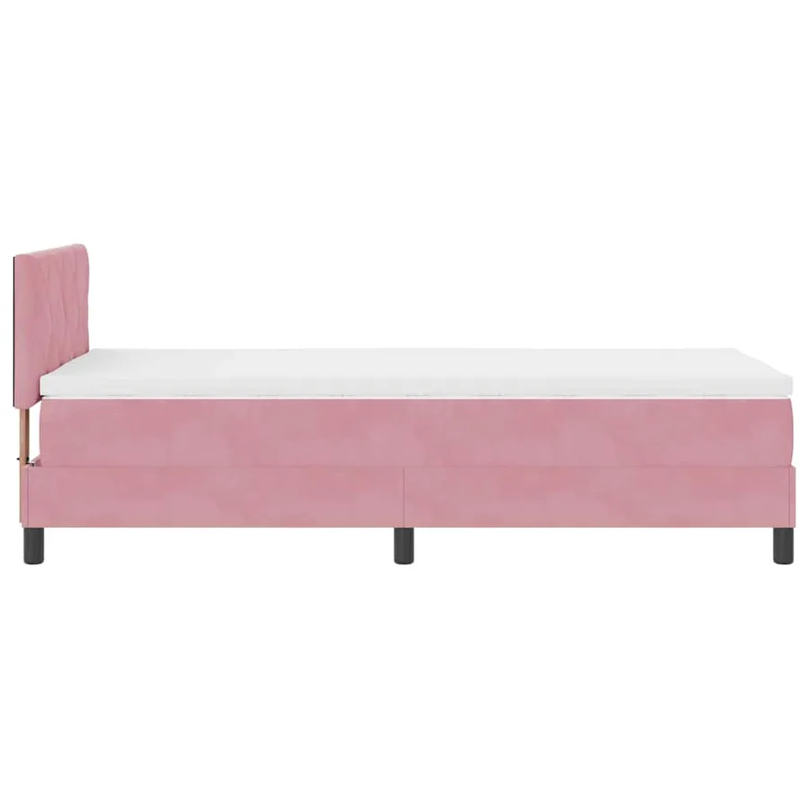 Lit à ressort LED avec bandes LED Rose 100 x 200 cm Velours - 9
