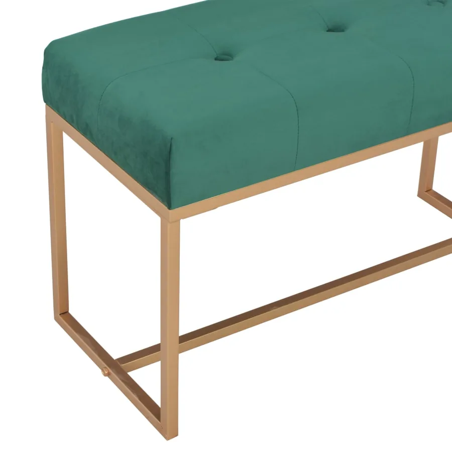 Banc 80 cm Vert Velours - 4