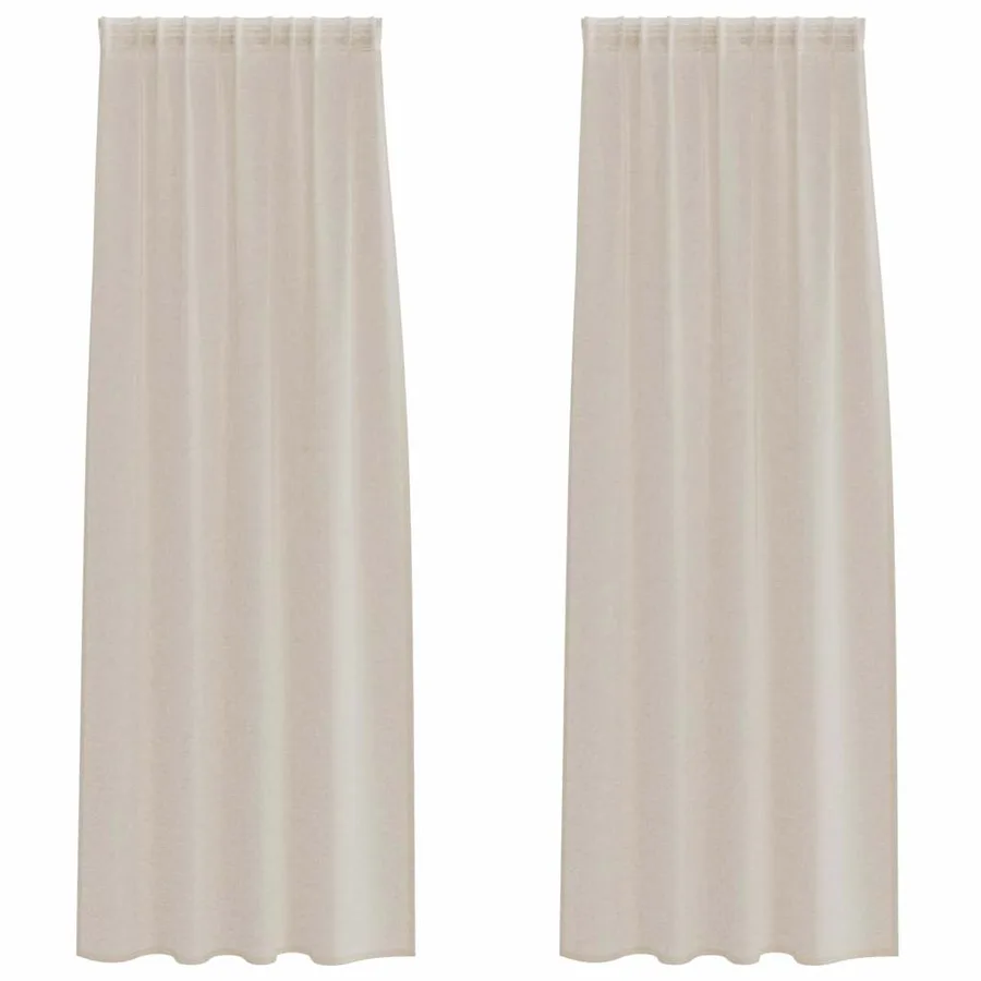 Rideau en Voile 2 pcs Couleur sable 245 x 140 cm Polyester - 2
