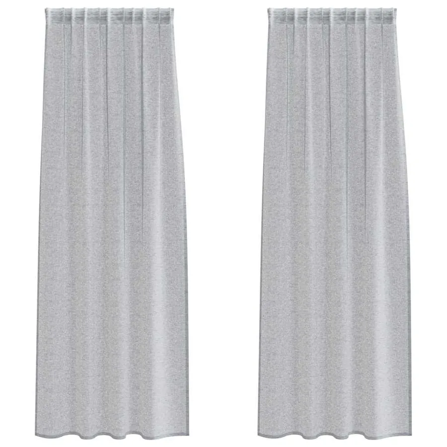Rideau en Voile 2 pcs Gris foncé 225 x 140 cm Polyester - 2