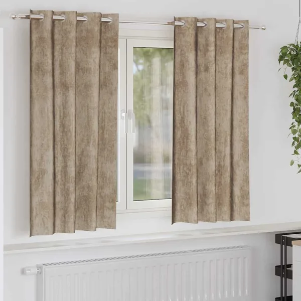 Rideaux en velours 2 pcs Champagne 175 x 140 cm Velours