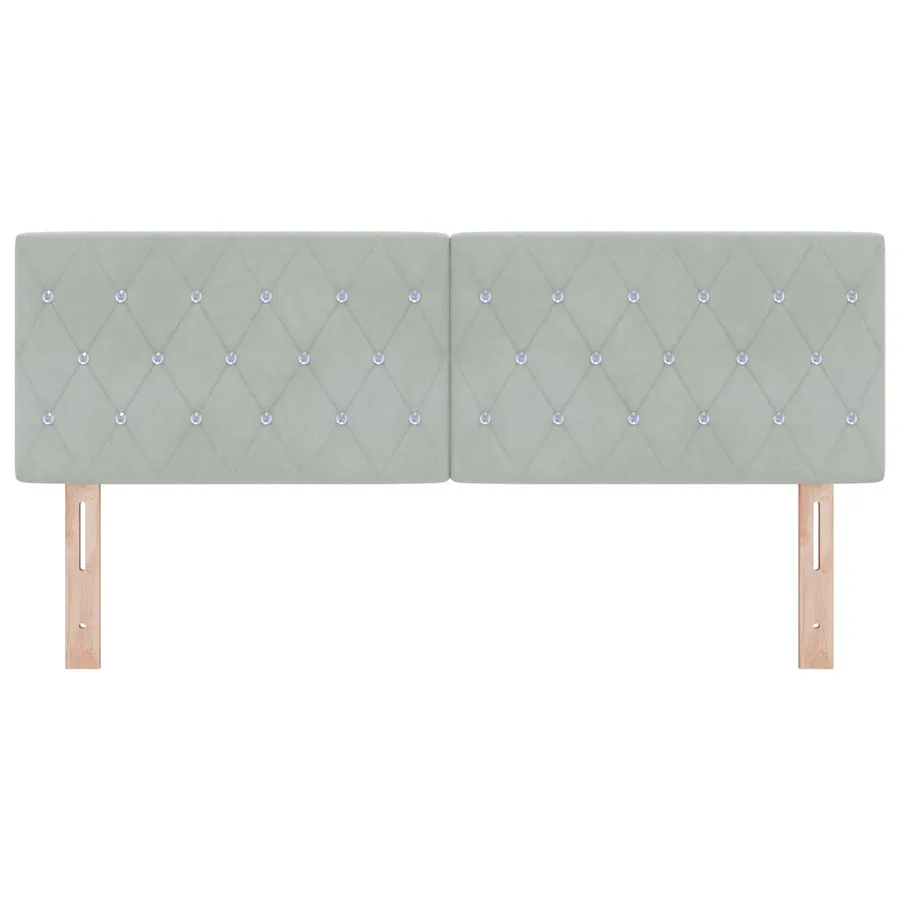 Tête de lit Gris clair 160 cm Velours - 2