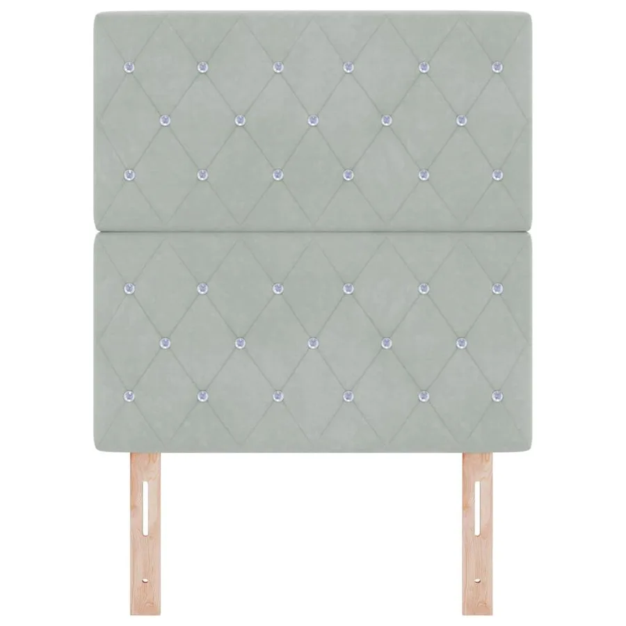 Tête de lit Gris clair 80 cm Velours - 4