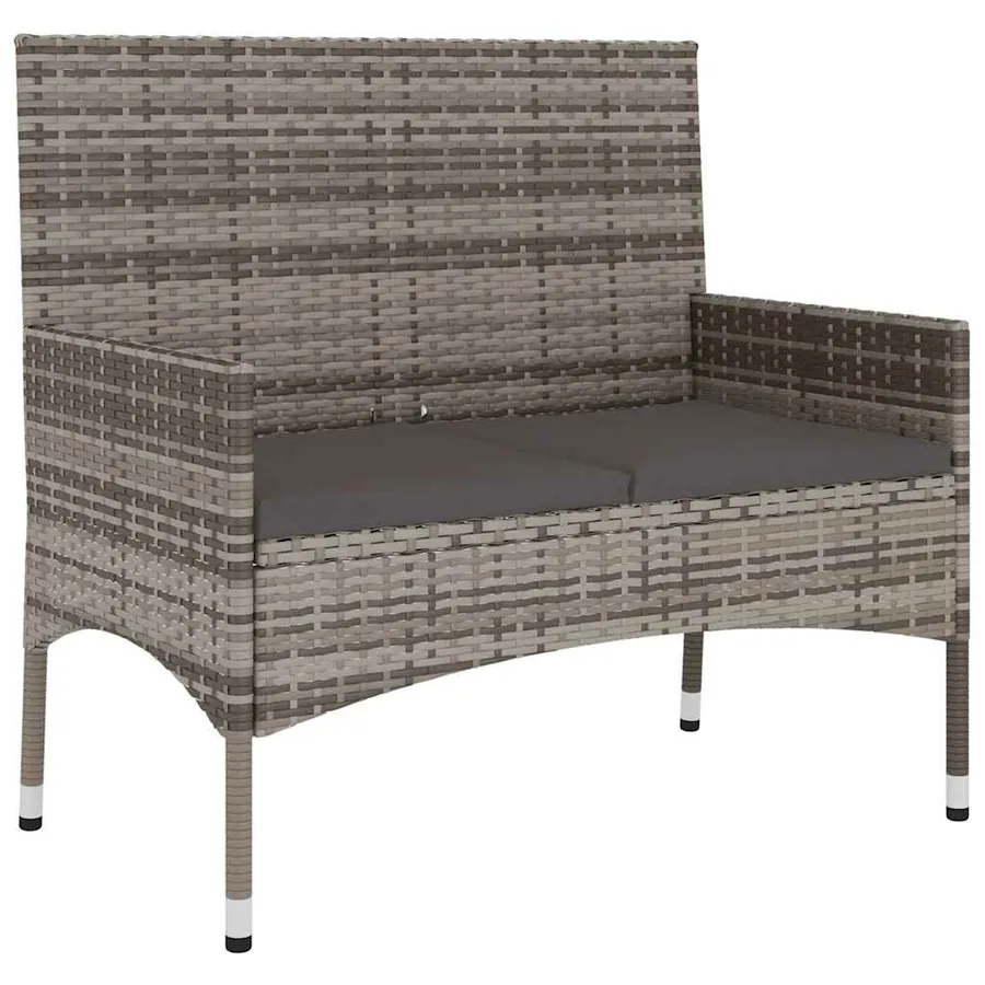 Salon de jardin 6 pcs avec coussins Gris Résine tressée - 11