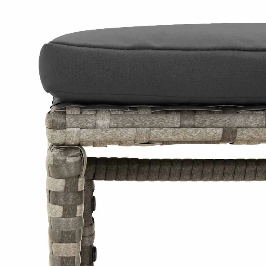 Salon de jardin 6 pcs avec coussins Gris Résine tressée - 9