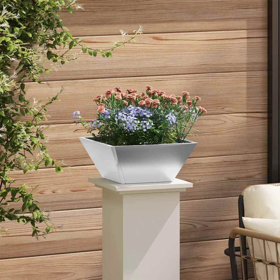 Cache-pot de jardin 5 pc Argent 35 x 35 x 15 cm Acier galvanisé - 4