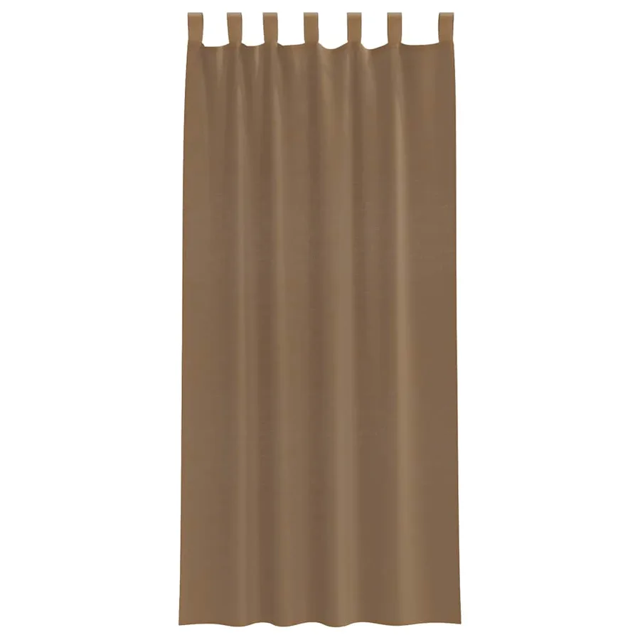 Voilages à œillets 2 pcs marron clair 140 x 225 cm - 4