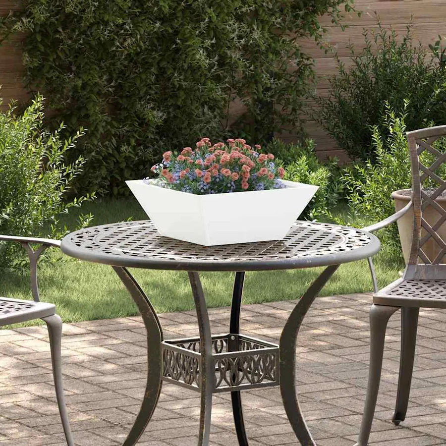Cache-pot de jardin 5 pc Blanc 40 x 40 x 15 cm