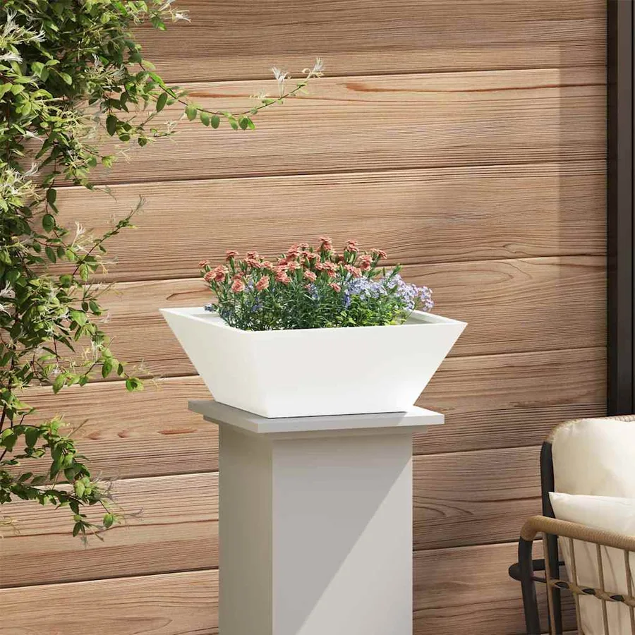 Cache-pot de jardin 5 pc Blanc 40 x 40 x 15 cm - 4