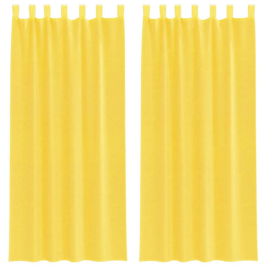Voilages à œillets 2 pcs jaunes 140 x 225 cm - 2