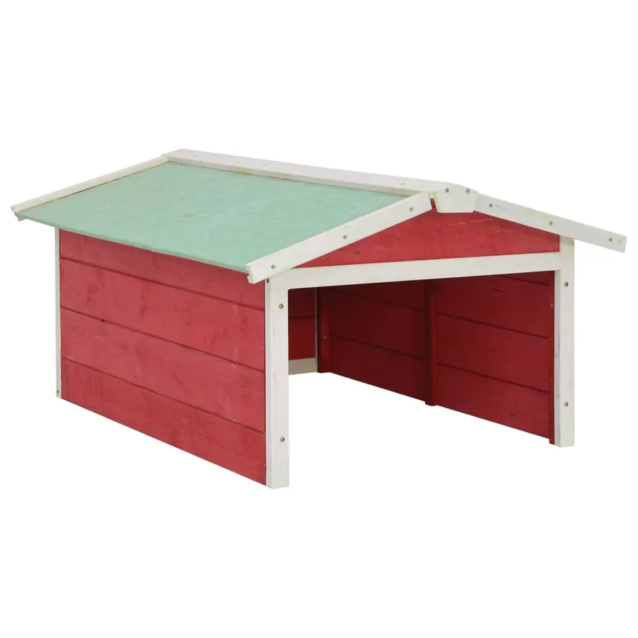 Garage de tondeuse à gazon 72x87x50 cm Rouge et blanc Sapin - 2