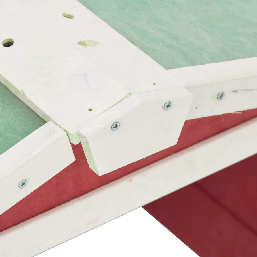 Garage de tondeuse à gazon 72x87x50 cm Rouge et blanc Sapin - 7