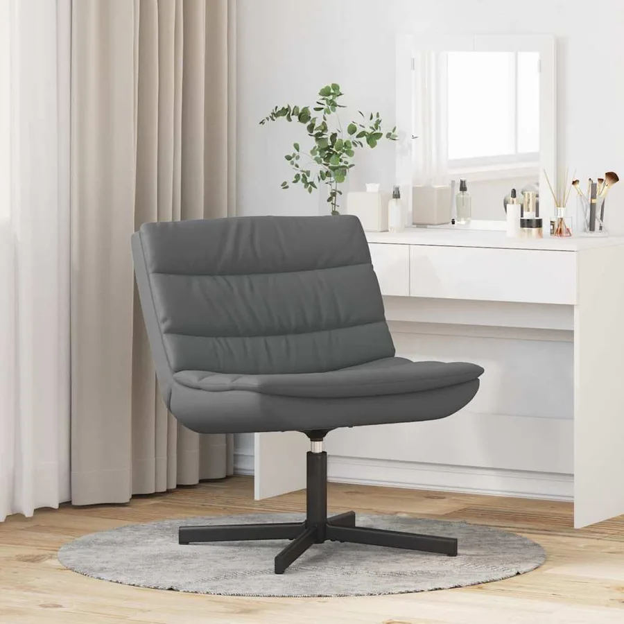 Chaise pivotante Gris 63 x 75 x 76 cm Simili cuir - 3