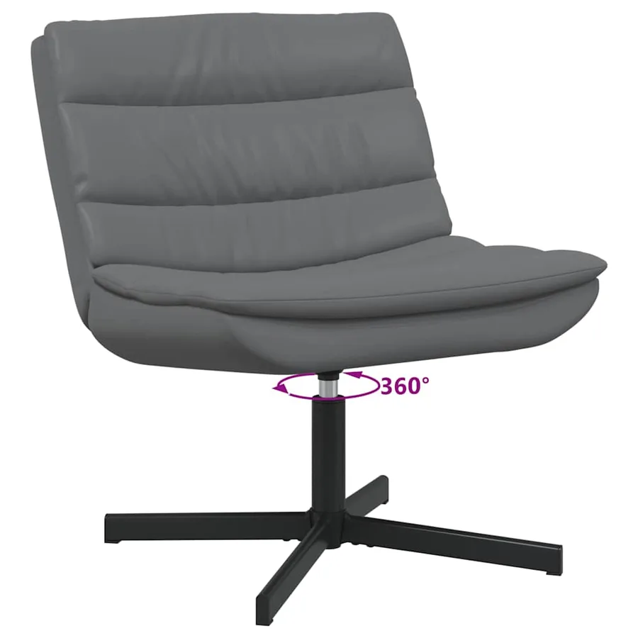 Chaise pivotante Gris 63 x 75 x 76 cm Simili cuir - 9
