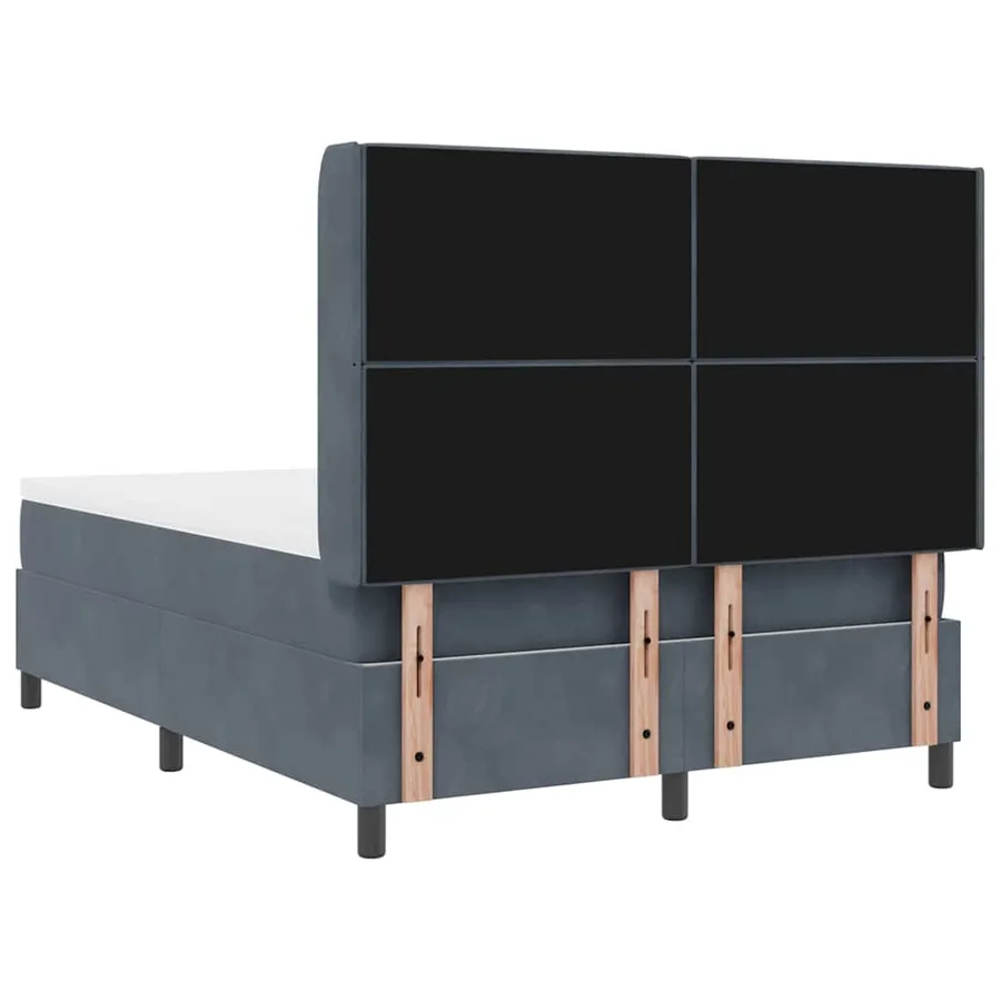 Lit à ressorts avec matelas Gris foncé 140 x 200 cm Velours - 9