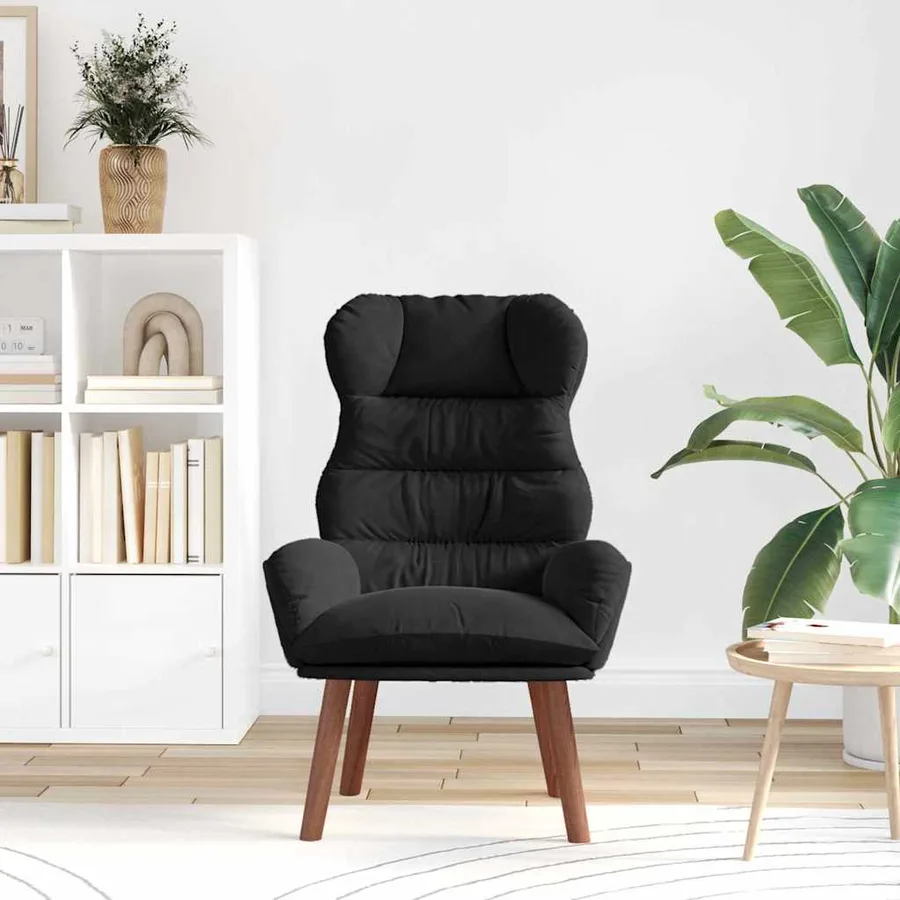 fauteuil Noir 69 x 74 x 93 cm Velours - 3