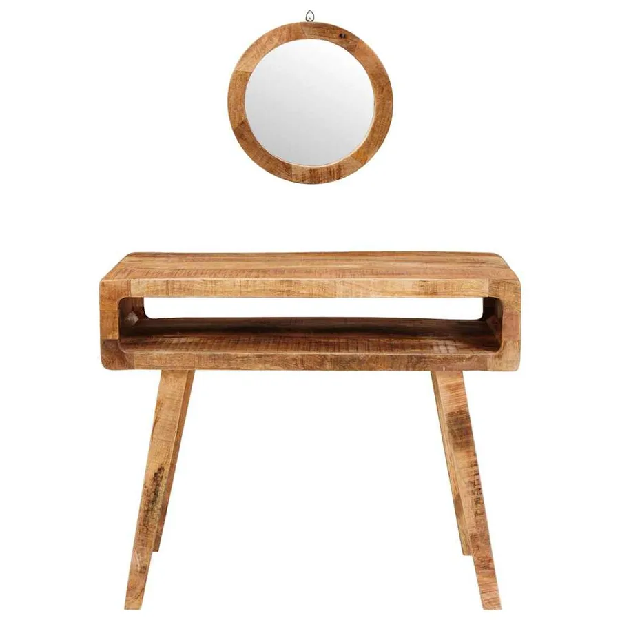 Table de Toilette Marron 90 x 76 x 45 cm Bois de mangue massif - 4