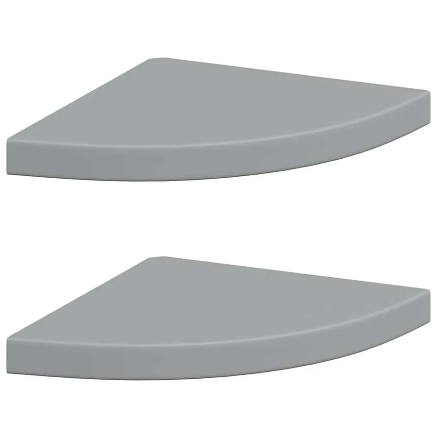 Étagères d'angle flottantes 2 pcs gris 35x35x3,8 cm MDF - 2