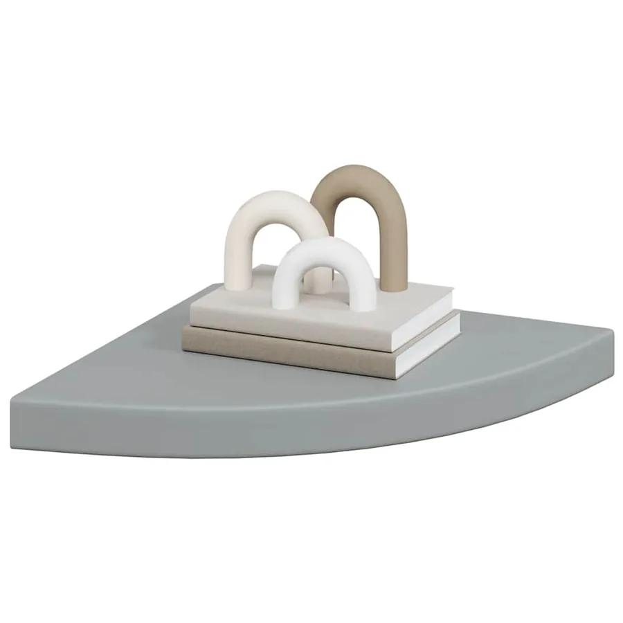 Étagères d'angle flottantes 2 pcs gris 35x35x3,8 cm MDF - 4