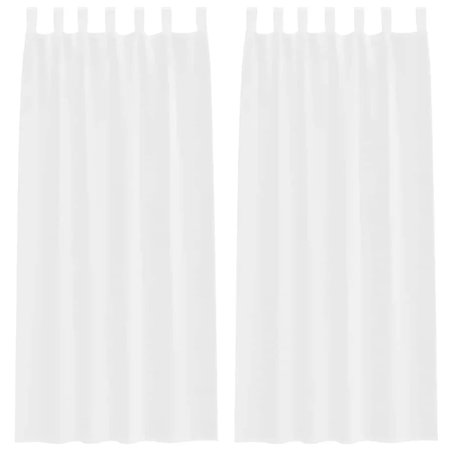 Rideau en Voile 2 pcs Blanc 225 x 140 cm Polyester - 2