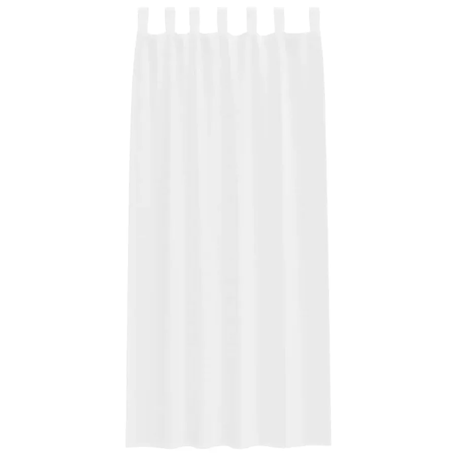 Rideau en Voile 2 pcs Blanc 225 x 140 cm Polyester - 4