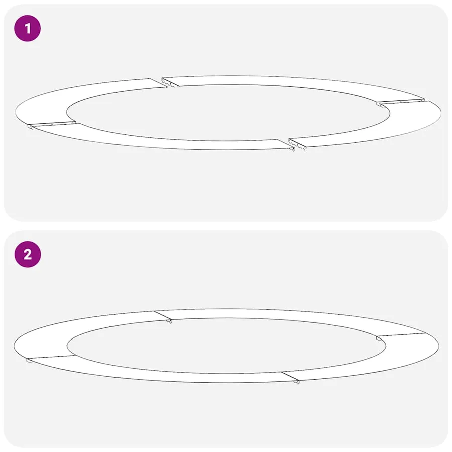 adapté pour anneaux d'arbre plats 5 pc Argent Ø90/120 cm - 7