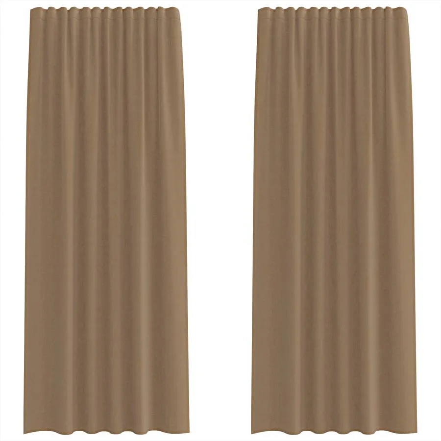 Rideaux en voile à œillets 2 pcs marron clair - 2