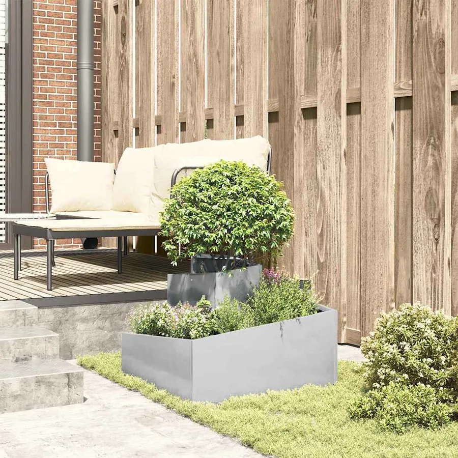 Cache-pot de jardin Argent 60 x 60 x 50 cm Acier inoxydable - 4