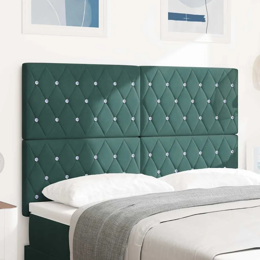 Tête de lit Vert foncé 144 cm Velours